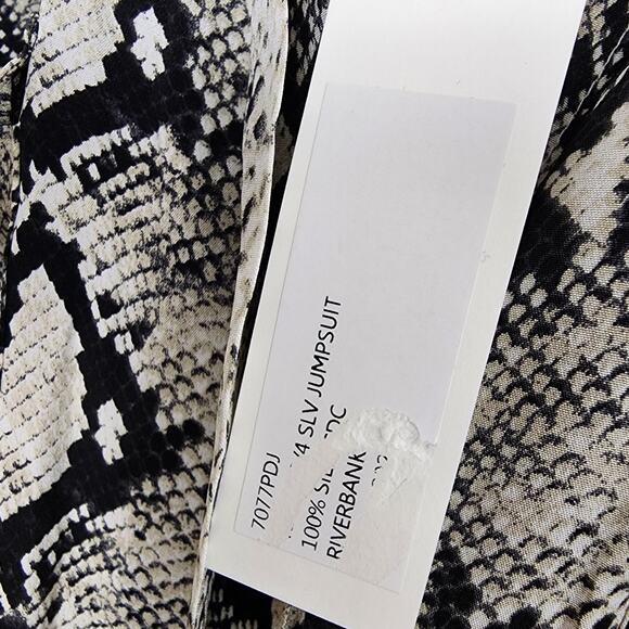 L'Agence Teddy 100% Silk Python Snake Print Wide Leg Jumpsuit 2 NWT Designer - Picture 10 of 14